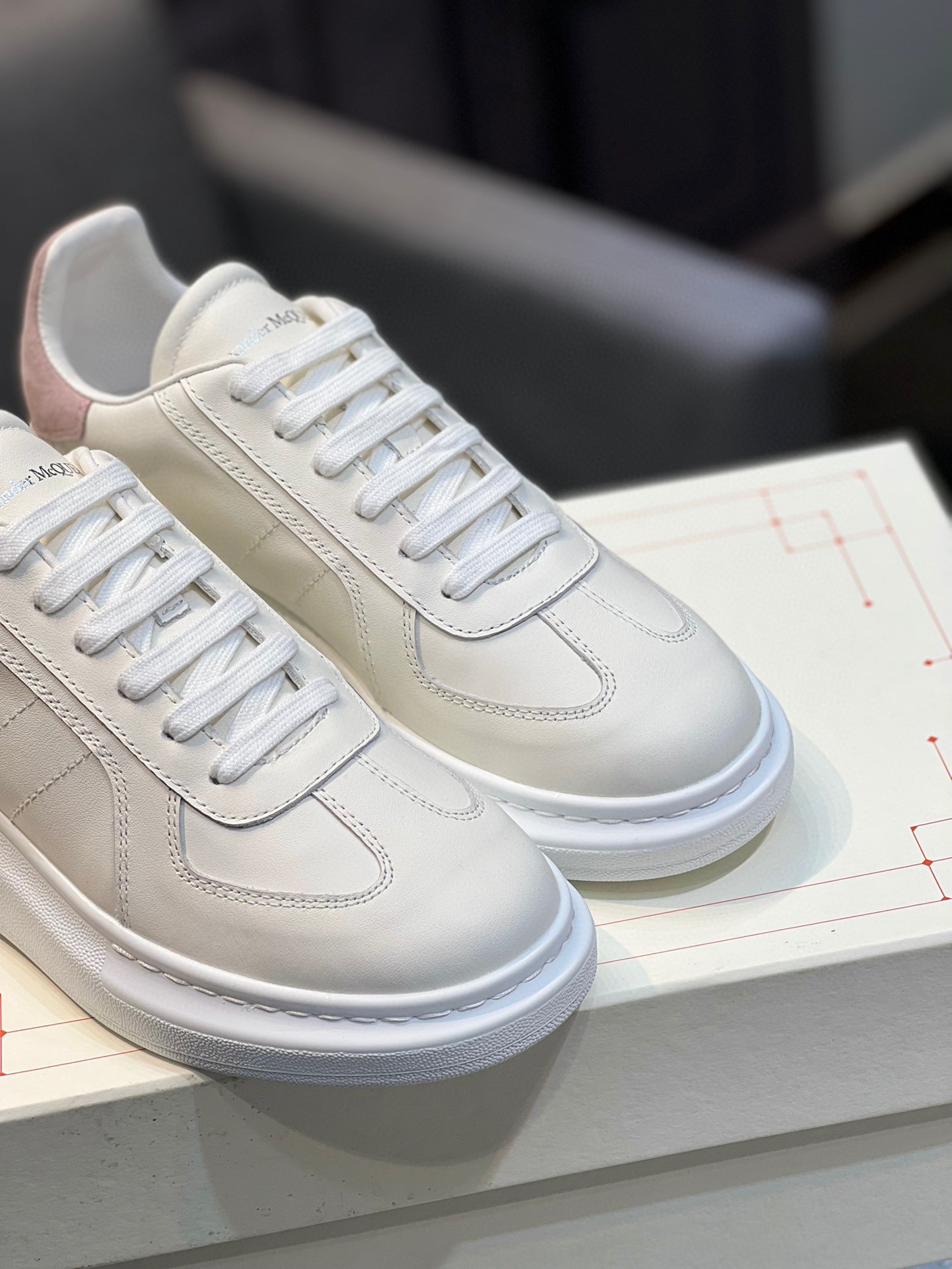 Alexander McQueen Oversized Retro Sneakers White Pink - Image 8