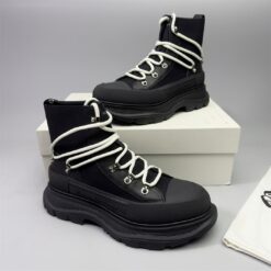 Alternative view of Alexander McQueen Tread Slick Lace-Up Boot – Black / White Lace.